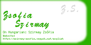 zsofia szirmay business card