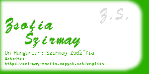 zsofia szirmay business card